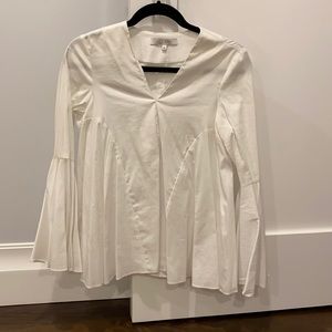 Alexis white v neck blouse with bell sleeves Small
